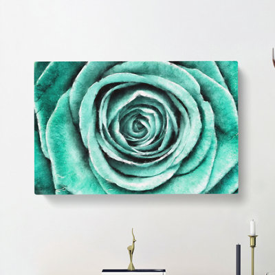 Mint Green Rose - Wrapped Canvas