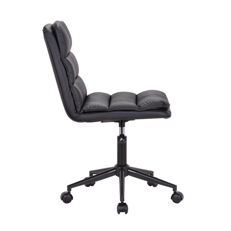 Chaise de travail pivotante avec structure en acier Arcanum, Noir