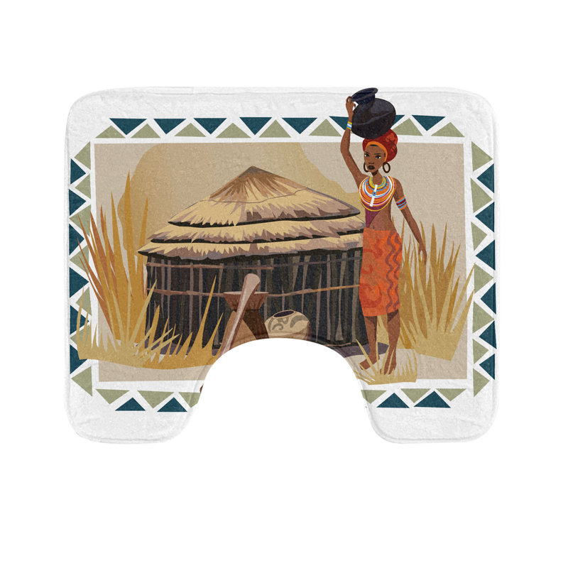 Multicolore tapis de salle de bain en U africain 20 po
