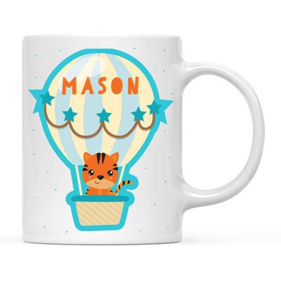 Grande tasse à café à ballonnet d’air chaude personnalisé tiger Vazquez