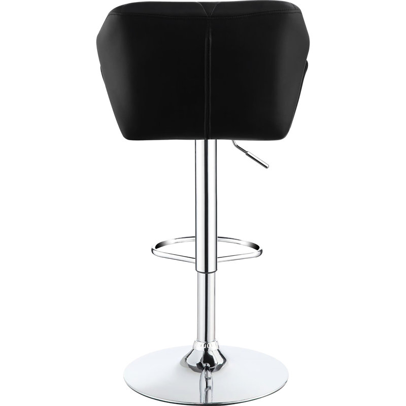 Tabouret de bar réglable 2 pièces - revêtement noir, base en métal pour tabourets de salle à manger modernes (paire) Tissu confortable, style brillant