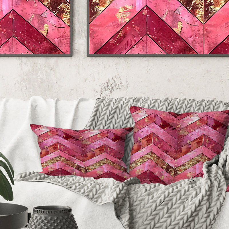 Coussin décoratif Glam Chevron III - Glam, H 16 po x l 16 po