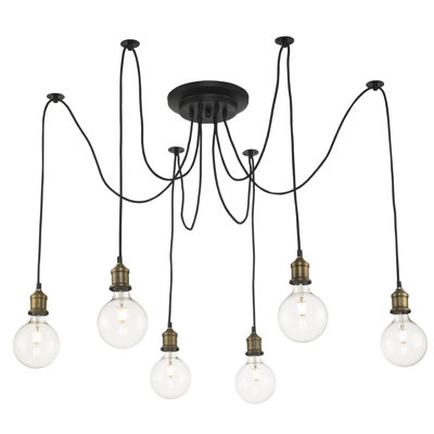 Luminaire suspendu en grappe 6 lumières Colton