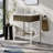 25" Modern Matte White Stainless Steel Base Bathroom Vanity with Integrated Sink, Decorative Drawer, Tempered Glass Shelf for Modern Apartments, Master and Guest Bathrooms-851242471-841019142