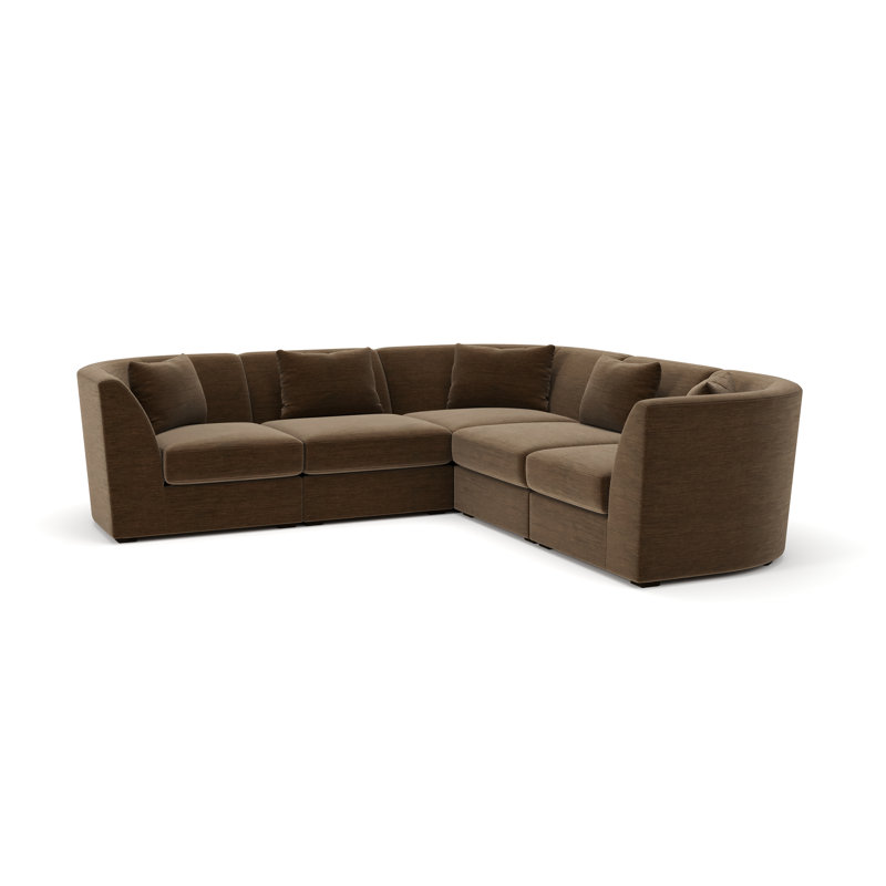 Krista 5-PC Curved Modular Sectional, Evan Bark Textured Chenille