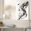 Art mural sur toile bleu et beige à formes géométriques flottantes-1180063850
