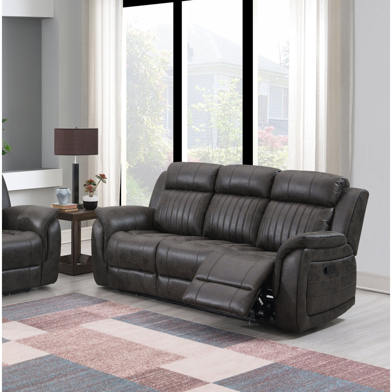 Ariste 83.07'' Pillow Top Arm Reclining Sofa, Gray