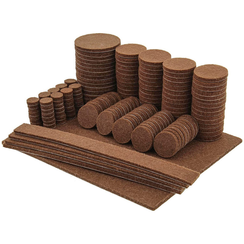 357 pièces de coussinets en feutre pour meubles pour surfaces dures - brun, Marron
