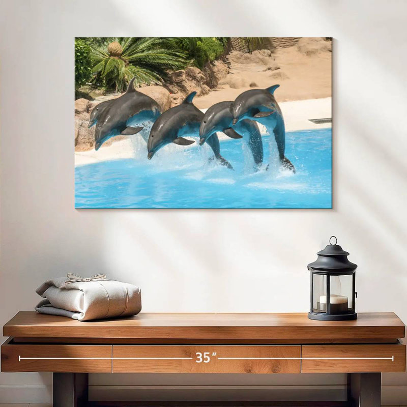 Synchronized Dolphins, 16" H x 24" W