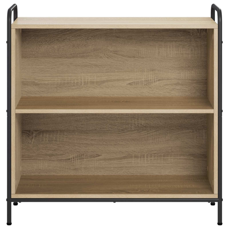 Galvanised Steel Bookcase, 80 cm H x 80 cm W x 33 cm D x, Sonoma Oak