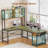 L Shaped Gaming Desk, 51.2" Reversible Small Corner Desk With Drawer, Power Outlet & Led Lights-1164578818