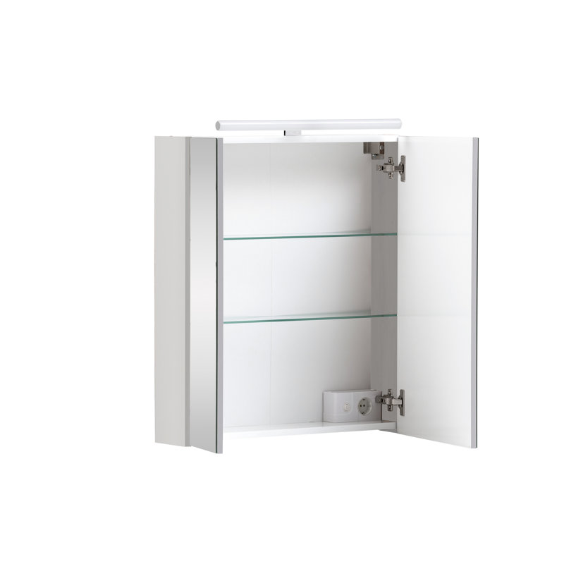 Maxim 60mm W 74.4mm H Wall Framed Medicine Cabinet Mirror 2 Adjustable