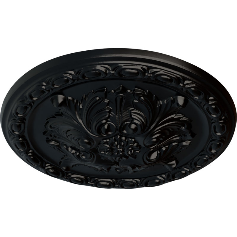 Médaillon de plafond H 11,75 po x l 11,75 po Stockport, Noir de jais