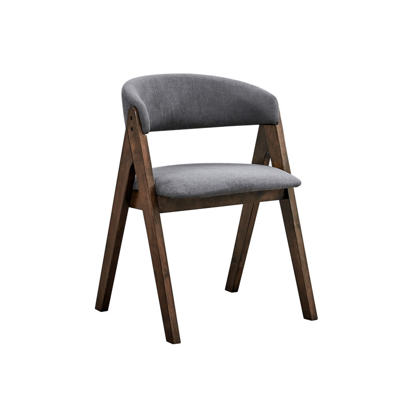 Élégante chaise d'appoint grise et noyer 2 unités - Finition ravissante contemporaine et deux
