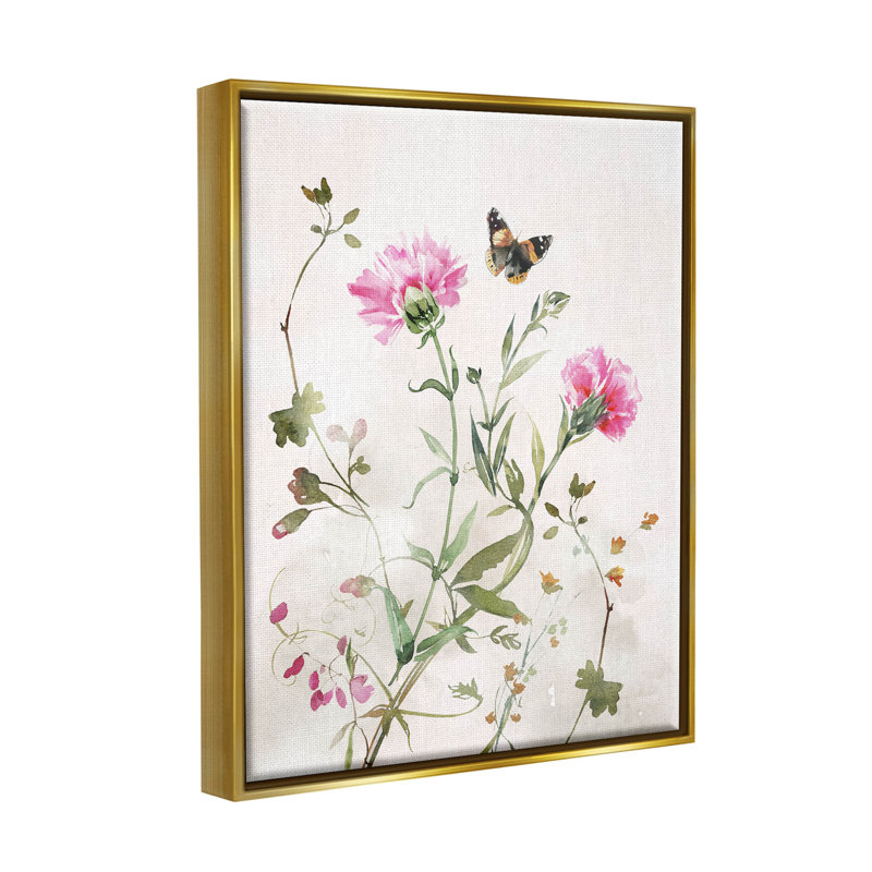 «Fluttering Butterfly Garden Blooms» par Nina Blue - impression sur toile, H 21 po x l 17 po x P 1,7 po