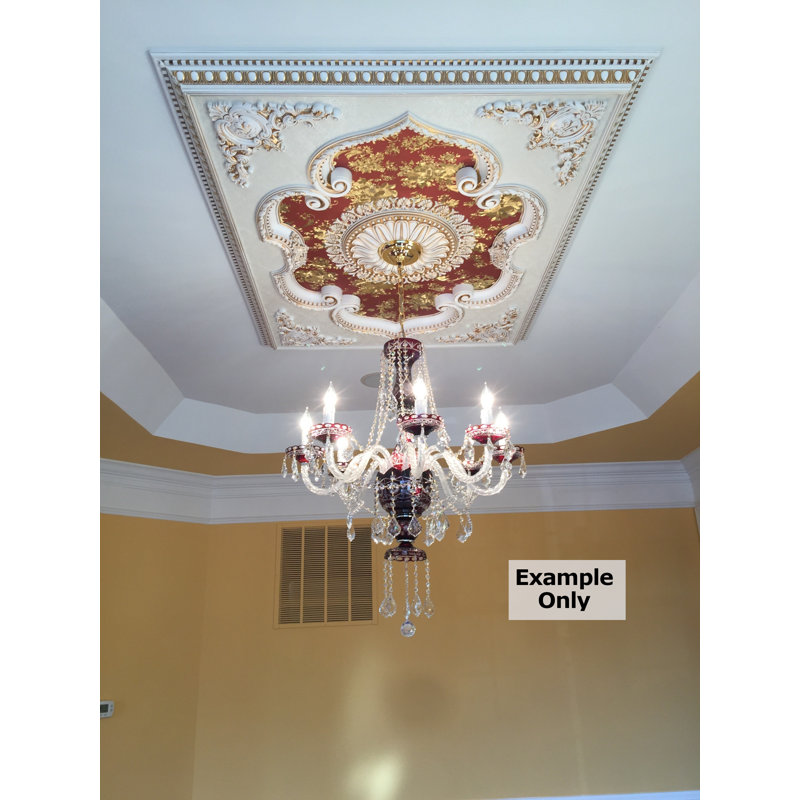 Rectangular Red Rose Bouquet Ceiling Medallion