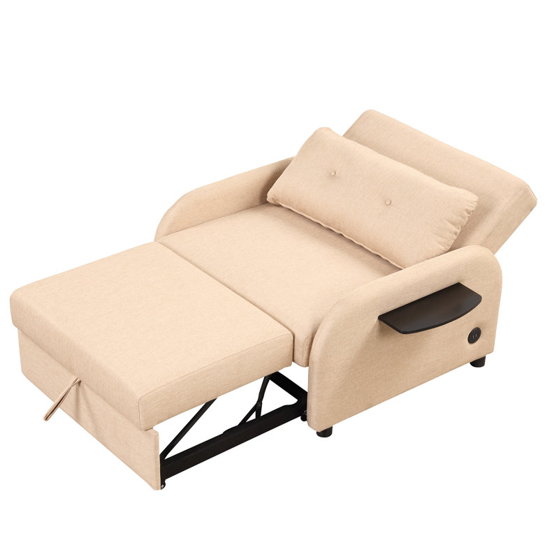 Kaycen Recliner, Beige Linen