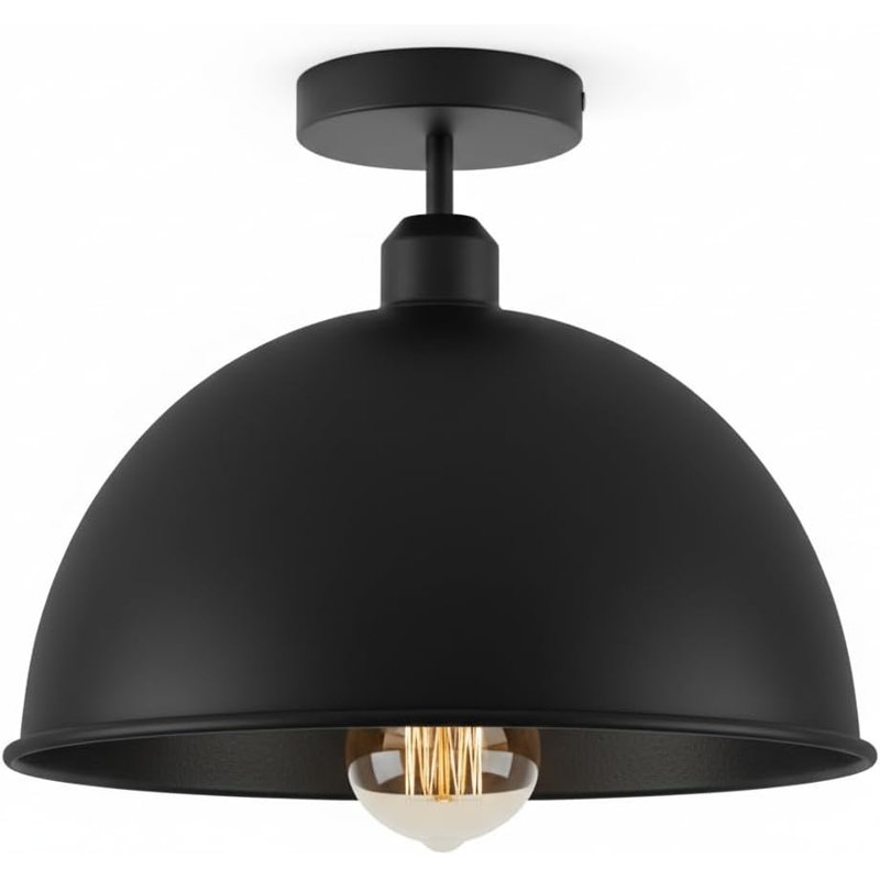 Flush Mount Ceiling Light Fixture Metal Dome Ceiling Mount E26 Holder Easy Fit for Kitchen Bedroom Entryway Living Room
