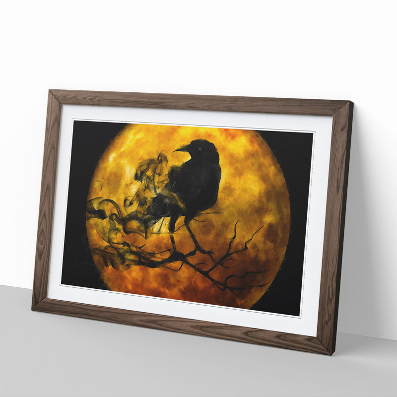 Raven Bird Vol.3 - Framed Print, 36cm H x 48cm W x 2cm D, Walnut Framed