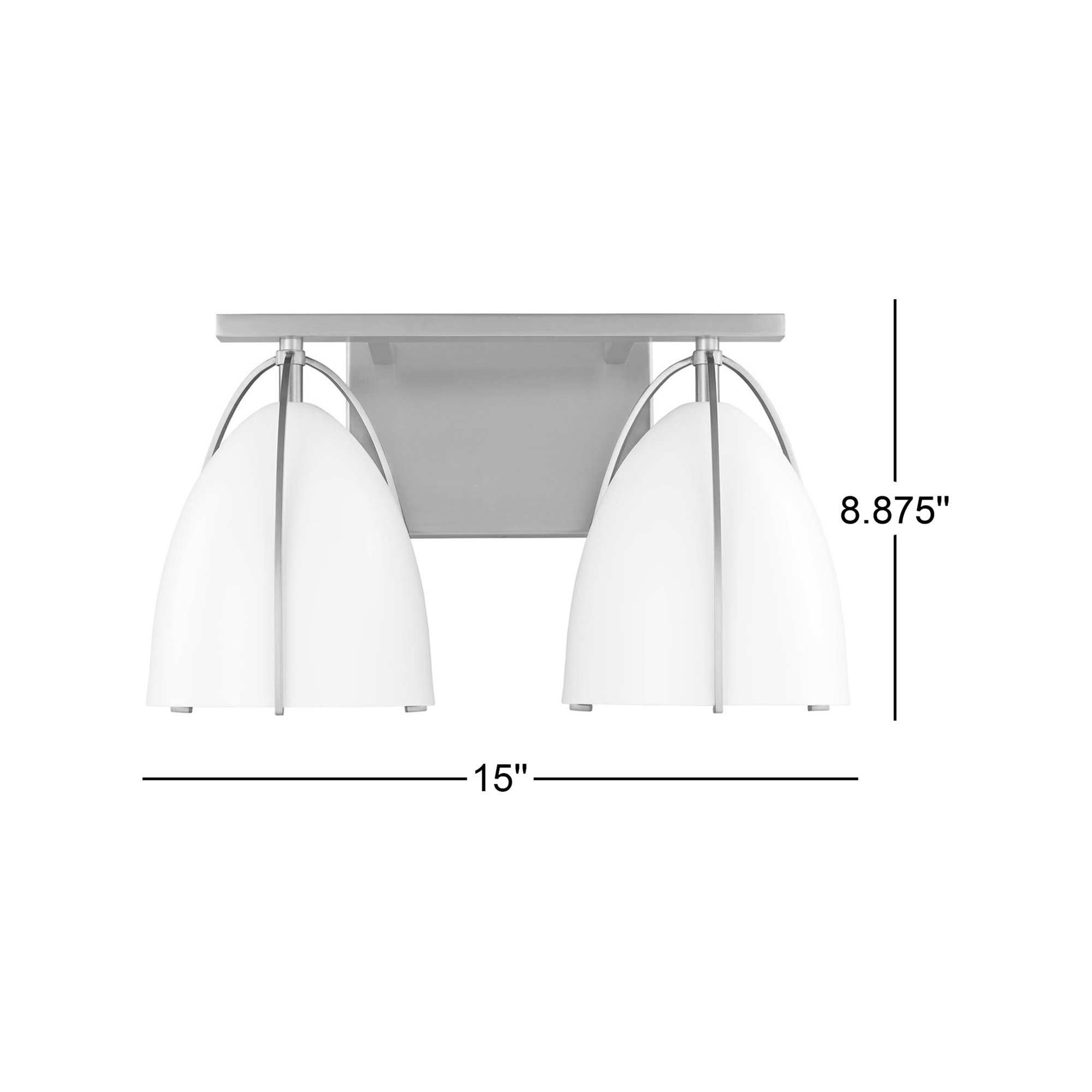 Nikki 2 Light Dimmable Vanity Light, White, Chrome, No