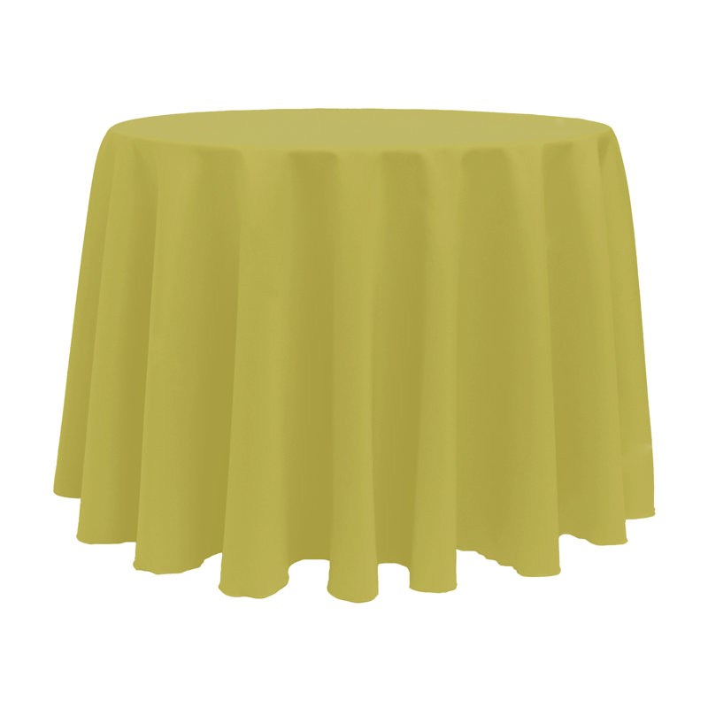 10 Pack Round Polyester Linen Tablecloth, 120" x 120", Acid Green