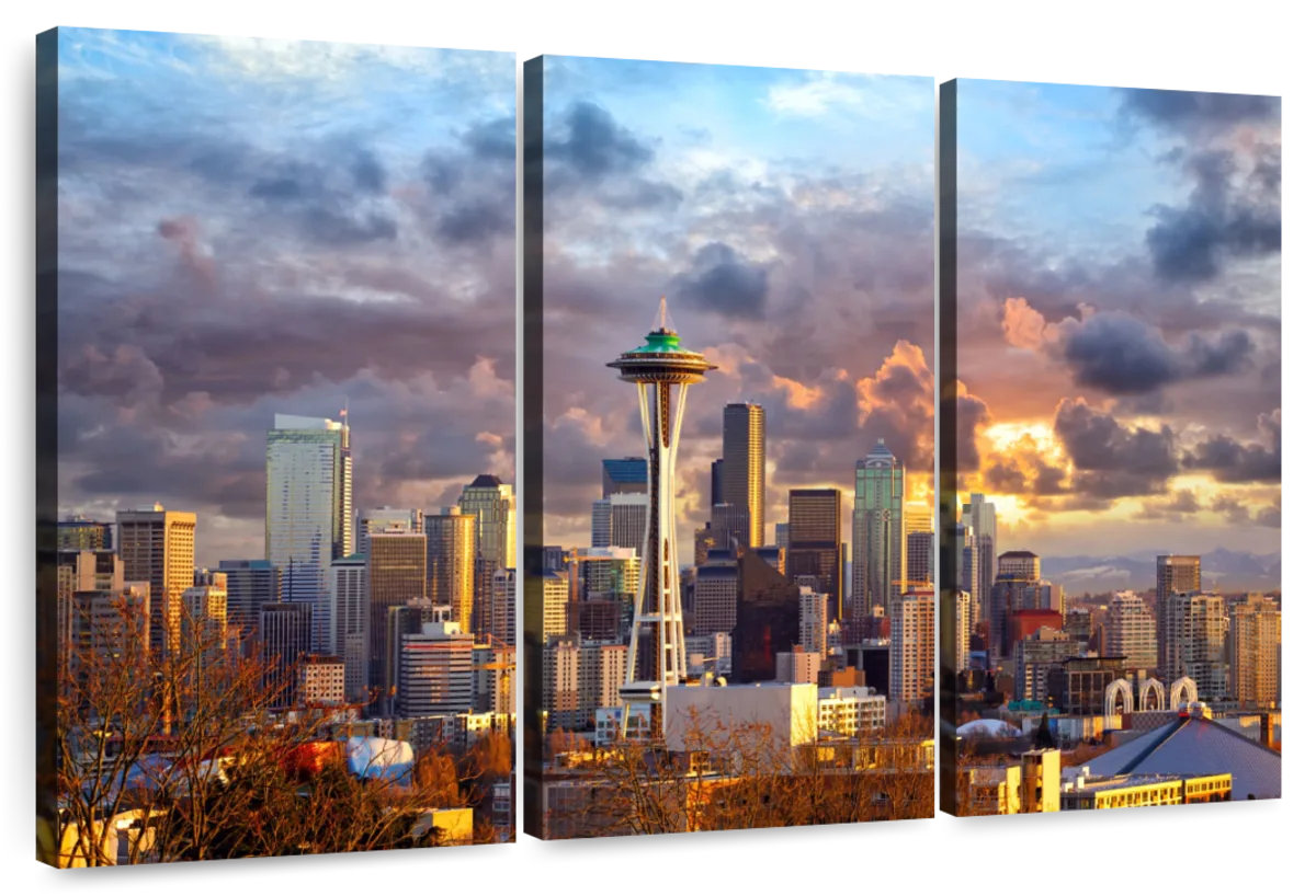 Seattle Designs Ebern Designs Nicci Seattle Sunset Sky | Wayfair