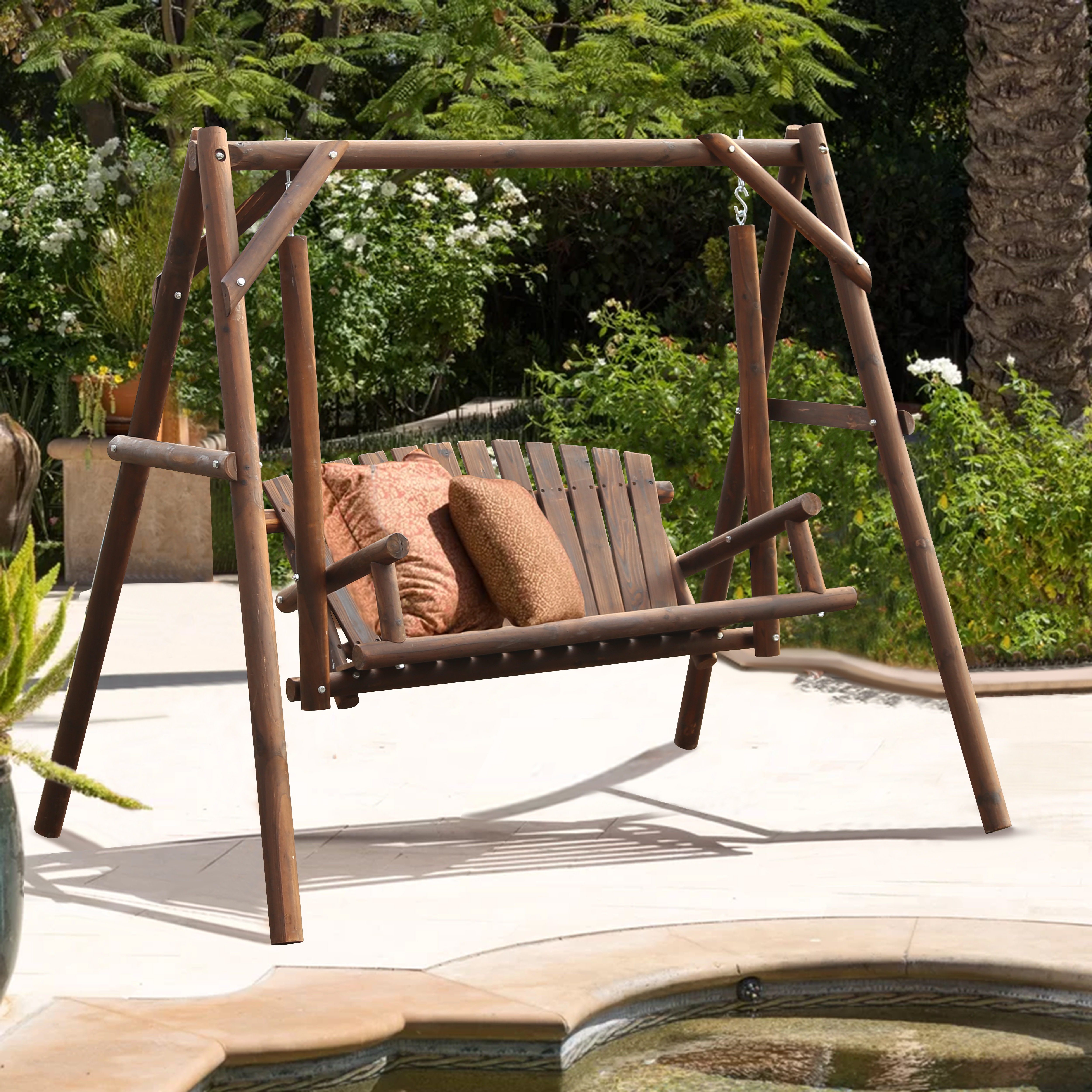 Free Standing Wrought Iron Patio Swing Millwood Pines Minka