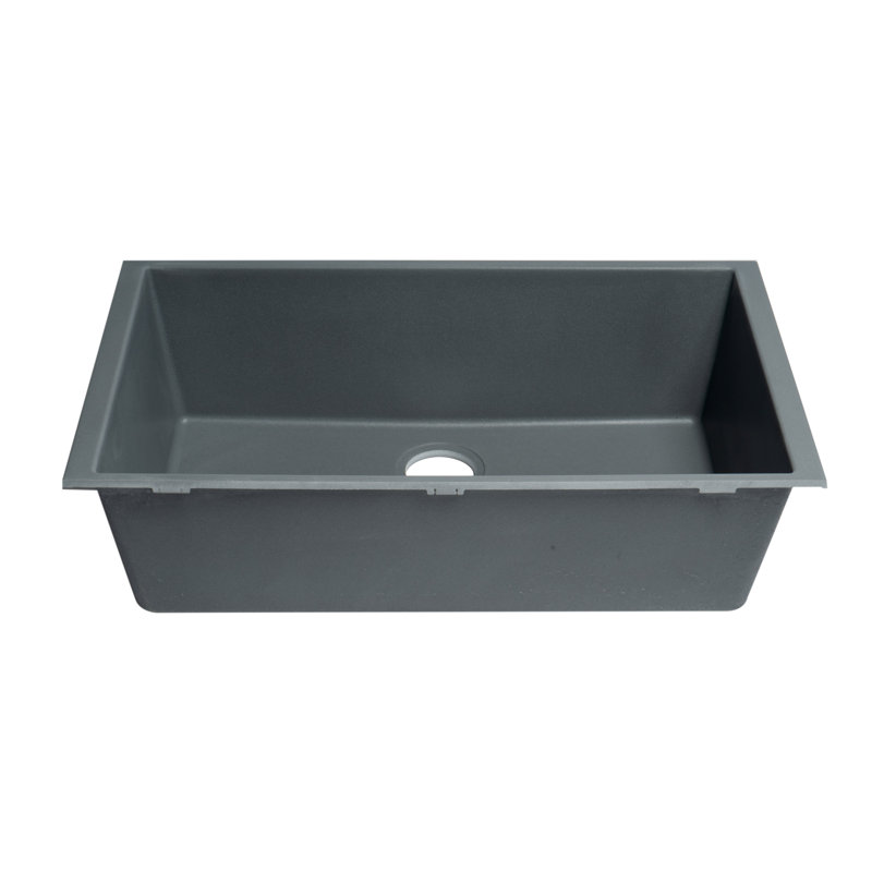 33'' L Single Bowl Granite Kitchen Sink, Titanium