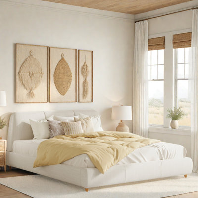 Lit rembourré moderne avec tête de lit confortable, conception encastrée et pieds en bois
