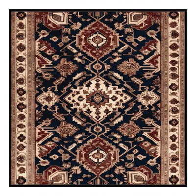 Machine Washable Persian Brown Area Rug