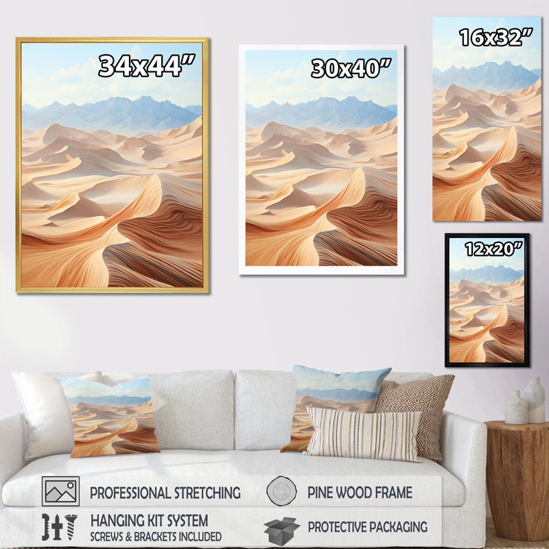 «Desert Dreams Minimalisme Embrace I», reproduction sur toile, H 40 po x l 30 po x P 1,5 po, Toile tendue