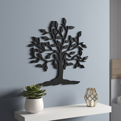 Accessoire mural décoratif en métal, finition noire, 27,6 po x 27,6 po | 100% métal avec une épaisseur de 0,05 pouce | Parfait pour la décoration intérieure, le style moderne et l'art mural unique | Décoration durable et élégante pour n'importe quelle pièce