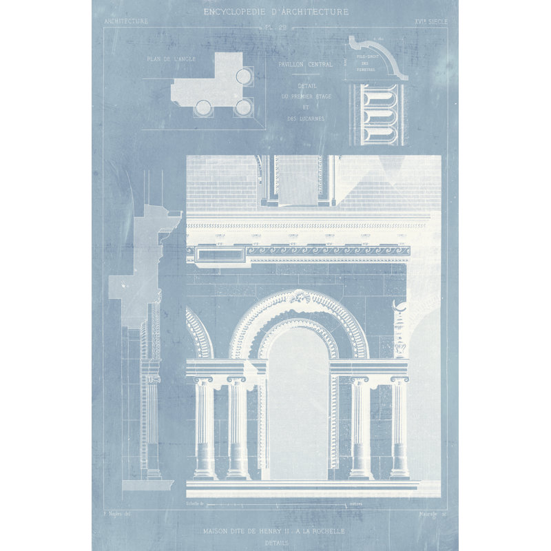 Détails de l'architecture française I, H 18 po x l 12 po x P 1,25 po
