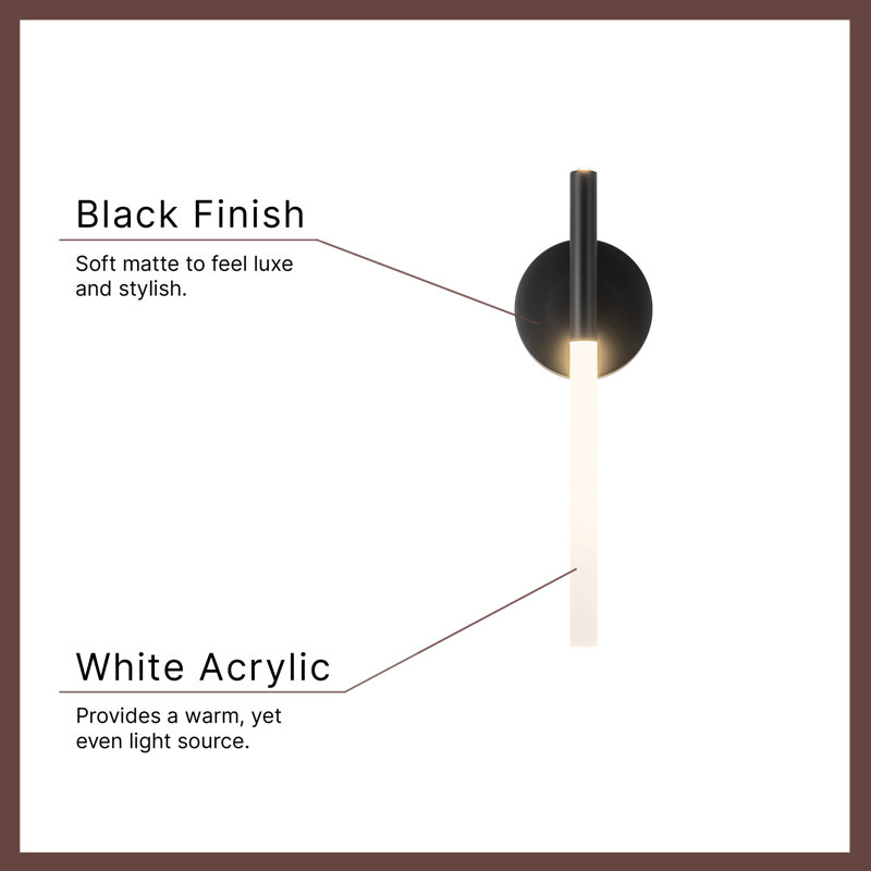 Jeanie 18-in Matte Black dimmable LED Wall Sconce
