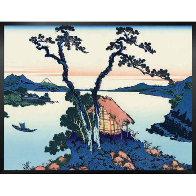 « japanese lake » par katsushika hokusai,, impression encadrée
