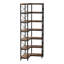 Grande bibliothèque d'angle à 7 niveaux 79,53 ", bibliothèque rustique en bois brun et métal pour le bureau à domicile-129989115