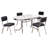 Brilliana 4-Person Retro Faux Leather Dining Set-491095422