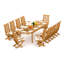 8 Seats 9 Pcs Grade-A Teak Wood Dining Set: 118" Double Extension Rectangle Table And 8 Warwick Reclining Arm Chairs #11Wa2408-273838001