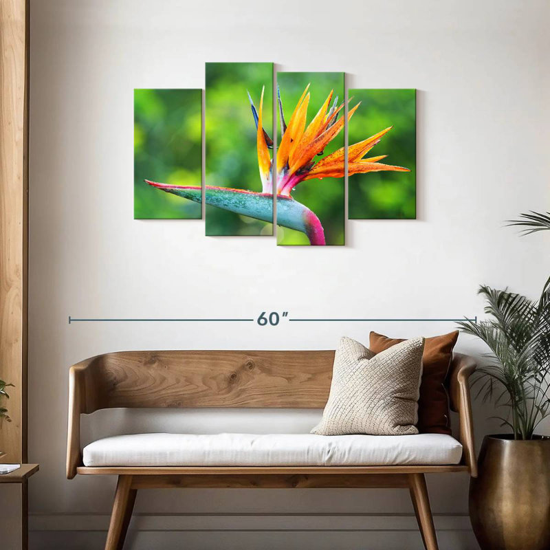 Fleur Harnek, oiseau du paradis, H 27 po x l 43 po