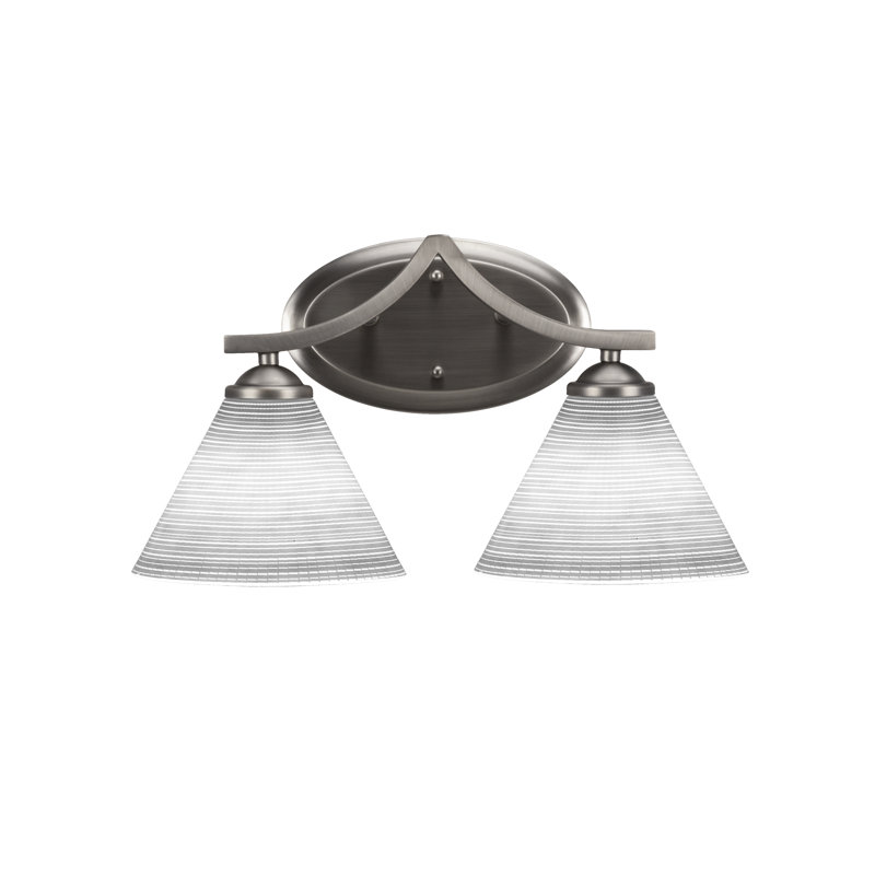 Zilo 2 Light Bath Bar, Graphite, White