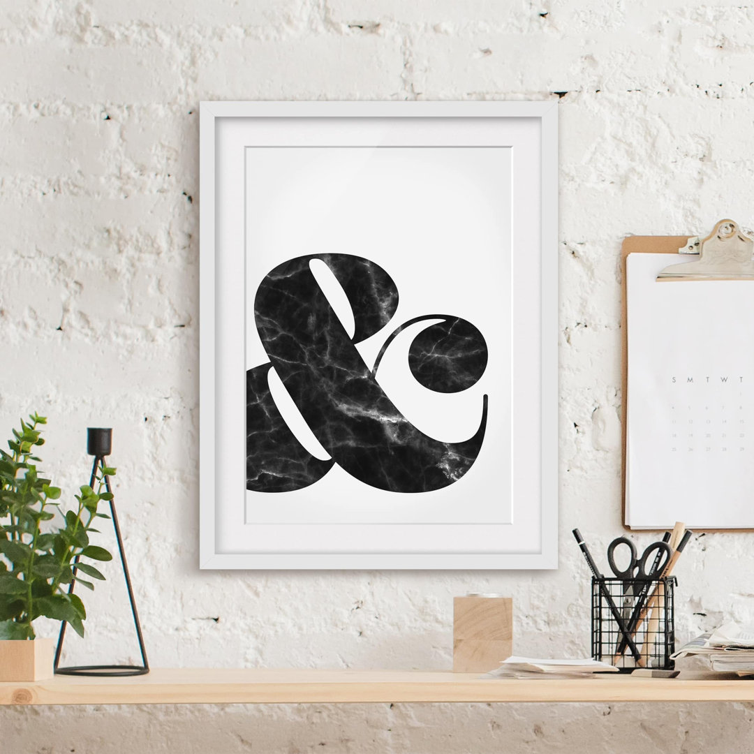 Gerahmtes Papierbild Ampersand Marmor