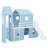 Twin Size Loft Bed With Slide Tent And Tower-952452403
