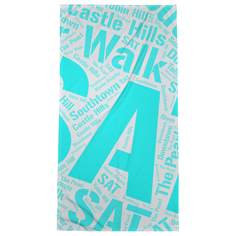 Bath Towel, San Antonio, Cyan, Microfiber