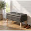 Banc de rangement avec repose-pieds et plateau de rangement intégré, repose-pieds carré avec rangement-133458139-133458143