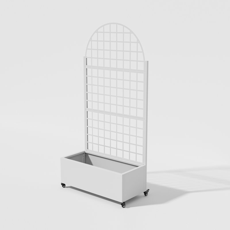 Holly Plant Box Screen Vertical Garden Indoor Outdoor Space Partition, White