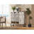 44.3"Farmhouse Sideboard Cabinet With Storage,Coffee Bar Console Table With Storage,Rustic Storage Cabinet With Arched Lattice Doors And Drawer -  For Living Room,Kitchen, Entryway Retro