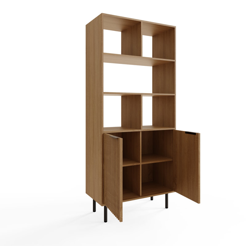 181cm H x 80cm W Standard Bookcase, Oak/Black