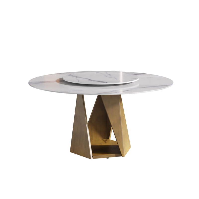 Table de salle à manger 53 po, H 29,53 po x L 53,15 po x l 53,15 po, Blanc