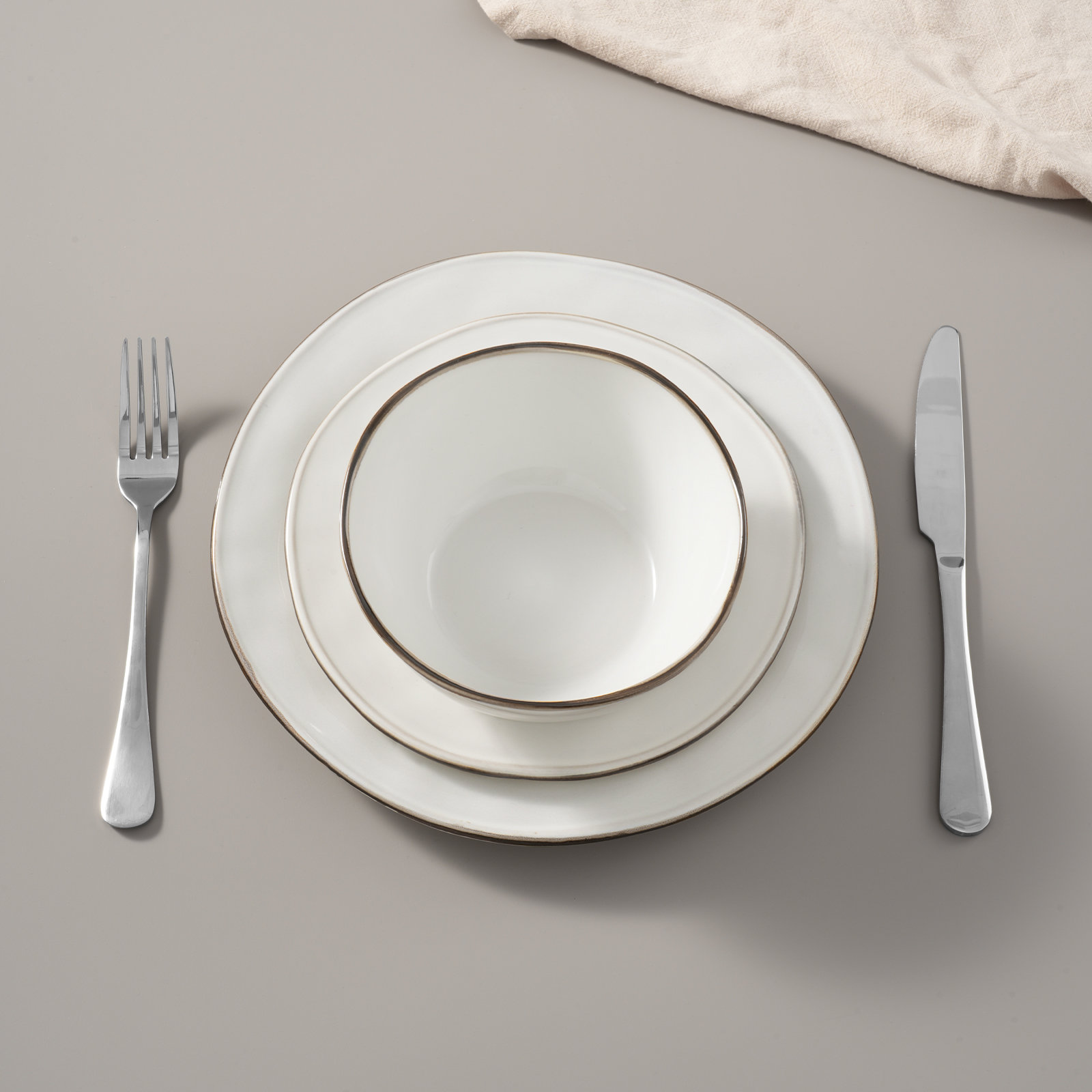 Stoneware Dinnerware Set, White