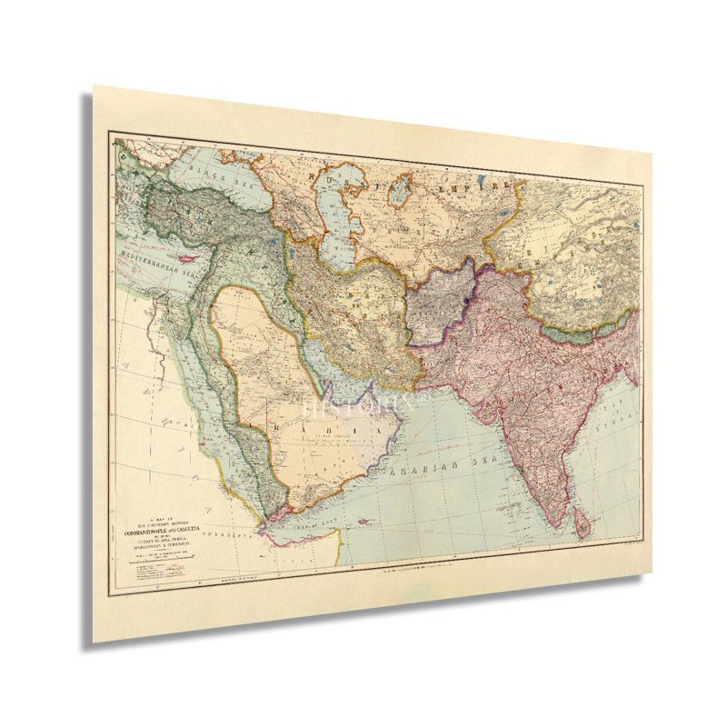 " 1912 Middle East Map ",  24" H x 36" W 